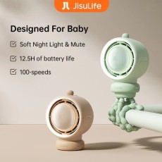 JISULIFE Baby Stroller Fan Portable 5 Speeds, Air Purify and Air Enhance Tech, Bladeless Life 2